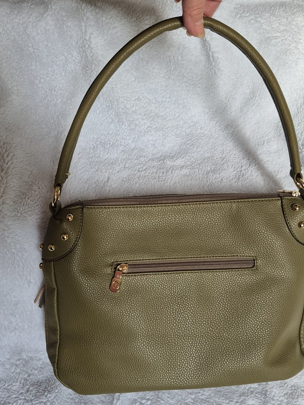 Olive Green Women's Shoulder Bag - Picture 6 of 10